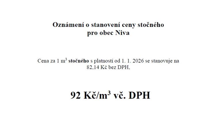 stočné cena 2026